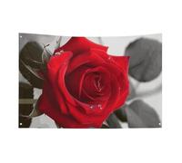 Red Rose2 Bandiera 0,9 x 1,5 m No Fade Bandiera di benvenuto Giardino Cortile Casa Bandiere Decorative Garden Yard Sign Indoor Outdoor Banner Party Home Decor