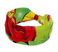 Red Rosy Flower Blutterflies Kissing Women's Wide Hairbands - Fascia per capelli morbida a turbante, fascia antiscivolo, fascia elastica per il sudore, yoga, allenamento, fascia per capelli annodata