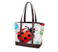 Red Seven Star Ladybug-144 - Borsa a tracolla da donna, in morbida pelle lavata e borse resistenti, Multicolore 05, 33.8x12x31cm/13.3x4.7x12.2 in