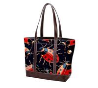 Red Seven Star Ladybug-177 - Borsa a tracolla da donna, in morbida pelle lavata e borse resistenti, Multicolore 05, 33.8x12x31cm/13.3x4.7x12.2 in
