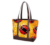 Red Seven Star Ladybug-210 - Borsa a tracolla da donna, in morbida pelle lavata e borse resistenti, Multicolore 01, 33.8x12x31cm/13.3x4.7x12.2 in
