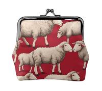 Red Sheep Print Versatile Portamonete Squisito Mini Portafoglio Carino Cambiare Sacchetto per Ogni Occasione