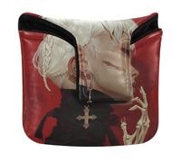 Red Short Hair Suora Mallet Putter Head Cover Magnetica Putter Headcover per la maggior parte delle marche impermeabile PU Leather