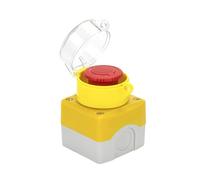 Red Sign Push Button Switch Mushroom Head Emergency Stop Button 10A Shell with Protection Cover MQXFCZUX