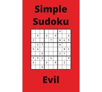 Red Simple Sudoku Book, 9x9 Puzzles, 300 Pages, 5x8, Evil