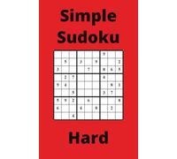 Red Simple Sudoku Book, 9x9 Puzzles, 300 Pages, 5x8, Hard