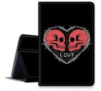 Red Skull Love Case per iPad 9a/8a/7a generazione 10,2 pollici 2021/2020/2019 Release, antiurto custodia pieghevole in pelle PU con funzione sleep/wake automatica per iPad 10,2 pollici