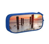 Red Sky at morning - Astuccio per matite con stampa, per trucchi, gioielli, portatile, da viaggio, nero, Blu, Taglia unica, Astuccio portamatite