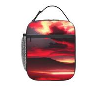 Red Sky at Night Starry Print Borsa per il pranzo portatile riutilizzabile Borsa per i pasti Mantenere il cibo fresco Scuola Lavoro Viaggi Picnic