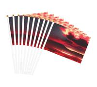 Red Sky at Night Starry Print Convenienza Bandiera Palmare Versatile Bandiere Pole Feste Parate Decorazioni Vacanze