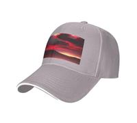 Red Sky at Night Starry Print Regolabile Size Sandwich Baseball Cap Traspirante Unisex Casual Cappello Uso quotidiano Sport, grigio, Taglia unica