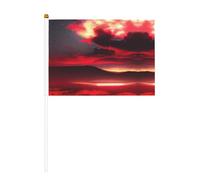 Red Sky at Night Starry stampa Bandiera portatile, compatta e leggera, adatta per sfilate, eventi e supporto per i fan