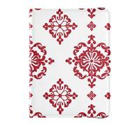 Red Snowflake Chinese Classical Leather Passaporto Card Holder Cover Combo Travel Passaporto Portafoglio Carino Libro Passaporto Ultra Sottile, Fiocco di neve rosso cinese classico, 1 size