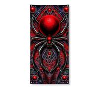 Red Spider Door Cover Banner Decorativo, Arte Scura Gotica Halloween Decorazione Porta d'ingresso, Interno Esterno Spettrale Appeso Sfondo Festival Vacanze Forniture 91x182 Pollici