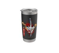 red spider lily e estetica retrò oni samurai sword vaporwave Bicchiere termico in acciaio inox doppia parete