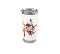 red spider lily e estetica retrò oni samurai sword vaporwave Bicchiere termico in acciaio inox doppia parete
