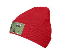 Red Squirrel Slouchy Beanies for Unisex Winter Lightweight Knit Hat Cuffed Soft Warm Slouch Beanie Cap, Rosso, taglia unica