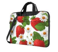 Red Strawberries Small White Daisies Borsa per laptop Custodia per laptop 15.6 Pollice Borse per Computer Imbottito Copertura Del Manicotto Per Donne Uomini