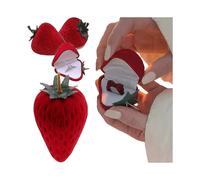 Red Strawberry Jewelry Box Velvet Heart Wedding Ring Box Proposal Ring Display Box Gift Container Case for Jewelry Packaging