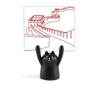 Red The Great Wall Pattern China Memo Holder Cartoon Black Cat Stand Decorazione