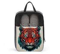 Red Tiger Face - Borsa per scarpe con chiusura a cerniera, borsa con manico e portatile, resistente all'acqua, essenziale da viaggio