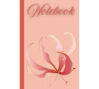Red Tiger Lily Notebook - Lined Pages, 6x9, Pink