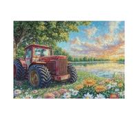 Red Tractor Harvest Field Puzzle 300 Pezzi Per Bambini Ragazzi Cartone Di Alta Qualità Atossico Attività Educativa Per Tempo Libero Scolastico Con Confezione Regalo 300 PCS