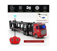 (Red Trailer) RC-type Electric Truck Toy Rechargeable Remote Control Car Plaything Birthday Gift