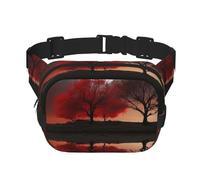 Red Tree Lake Moon Marsupio regolabile a tracolla grande marsupio da viaggio unisex