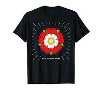 Red Tudor Rose British Union Storica Araldica Cappotti d'Arma Maglietta