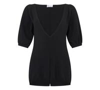 RED Valentino - Tuta Corta con Scollo a V e Maniche a Palloncino - - Jumpsuits & Playsuits - Donna - Nero - S