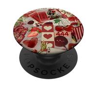 Red Vintage Print Art Collage Scrapbook Cherry Y2k Eclectic PopSockets PopGrip Adesivo