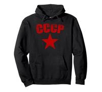 Red Vintage Style CCCP Logo Soviet Union Russia Felpa con Cappuccio