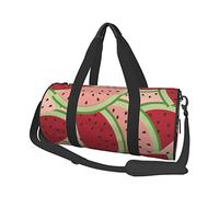 Red Watermelon Printed Round Duffel Travel Bag Round Roll Bag Gym Fitness Bag Training Handbag, Nero, Taglia Unica, Nero , Taglia unica