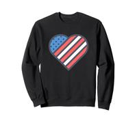 Red, White, and Blue American Flag Heart Love the USA Felpa