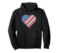 Red, White, and Blue American Flag Heart Love the USA Felpa con Cappuccio