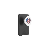 Red, White, and Blue American Flag Heart Love the USA PopSockets PopWallet per MagSafe