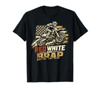 Red White And Brap Motocross USA Vintage Maglietta