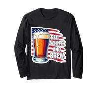 Red White And Brew American Patriot Beer Lover USA 4 luglio Maglia a Manica