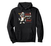 Red White And Feral Funny Raccoon 4th of July Patriotic Felpa con Cappuccio