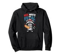 Red White And Feral T Felpa con Cappuccio