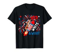 Red White And Woof, 4 luglio, bandiera degli Stati Uniti, Corgi cavalcando petardi Maglietta
