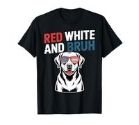 Red White & Bruh Labrador Retriever Dog 4 luglio USA Maglietta