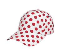 Red White Polka DOT Cappello Trucker Traspirante Tesa Curva Cappello da Baseball Casuale Cappellino per Tennis Donna attività
