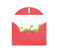 Red WHJSHOP Dinosaurs on a Spring Outing Prints, biglietto di auguri, carta perlescente di alta qualità, double face, effetto perlato, busta di carta perlata