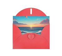 Red WHJSHOP Ocean Pictures Prints, biglietto di auguri, carta perlescente di alta qualità, double face, effetto perlato, busta di carta perlata