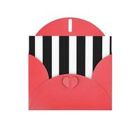 Red WHJSHOP strisce nero bianco stampa biglietto di auguri - High-End carta perlescente double face effetto perla Love Buckle busta carta perlato