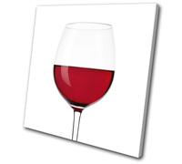 Red Wine Glass Drink And Food Kitchen SINGLE TELA parete arte foto stampa