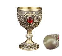 Red Wine Glasses - 30ml Vintage European Metal Chalice Cups, Retro Liquor Drinkware, Decorative Cocktail Glass Set | Whiskey Brandy Vodka Tequila Sake Bar Party Family Gathering Wedding Use