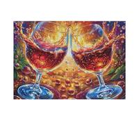 Red Wine Glasses Toasting with Golden Bubbles Puzzle 300 Pezzi Multicolore Paesaggi Italiani Classici Per Adulti Rompicapo Collezione Idea Regalo Natale Per Lui E Nonno 300 PCS